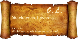 Oberkersch Levente névjegykártya